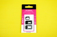 adaptador Nano do cartão do micro SIM do iPhone 4, ABS plástico 4FF a 3FF