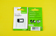 Adaptador Nano do cartão do micro SIM do ABS, mini plástico preto 4FF a 3FF