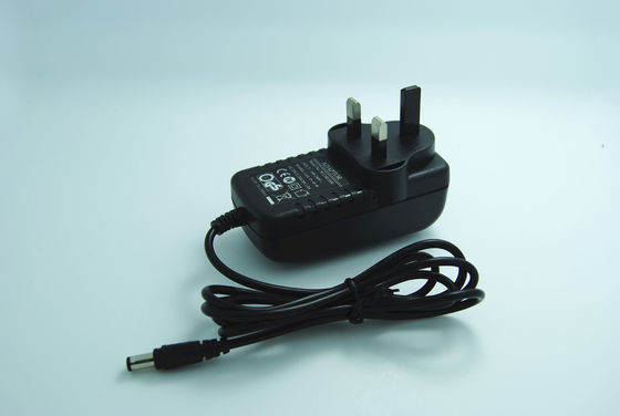 24V adaptador do poder da montagem da parede dos pinos do Reino Unido 3 da saída da C.C. 1A 24W, CE/FCC/RoHS