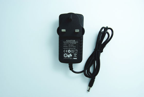 24V adaptador do poder da montagem da parede dos pinos do Reino Unido 3 da saída da C.C. 1A 24W, CE/FCC/RoHS