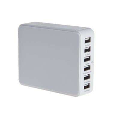 6 acessórios do adaptador do poder do curso do carregador de USB do porto para telefones móveis/tabuleta