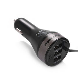 carregador do carro do porta usb de 4.2A 21W três com o micro adaptador incorporado do poder do cabo de USB