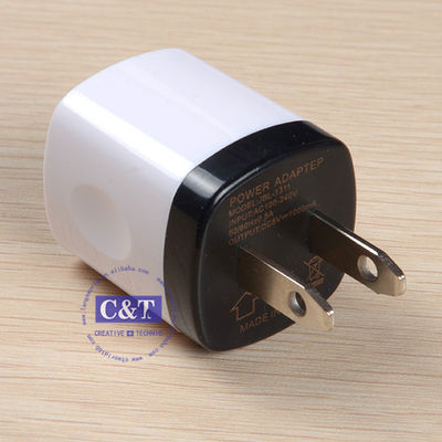 Casa do curso de USB tomada do carregador da parede do adaptador de um poder de 1,0 ampères para Iphone 6/6 5s positivos Samsung