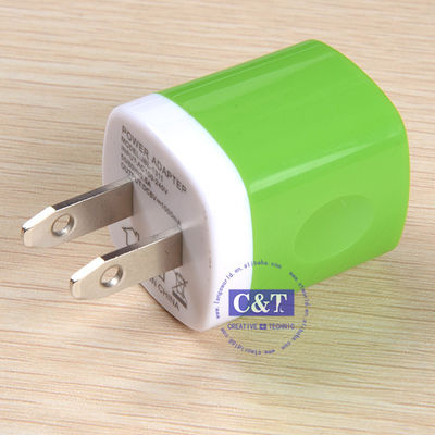 Casa do curso de USB tomada do carregador da parede do adaptador de um poder de 1,0 ampères para Iphone 6/6 5s positivos Samsung