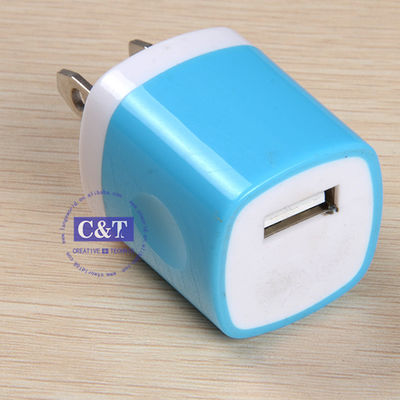 Casa do curso de USB tomada do carregador da parede do adaptador de um poder de 1,0 ampères para Iphone 6/6 5s positivos Samsung