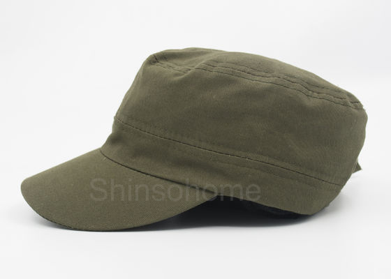 Curvatura militar 56 - 60 CM do metal do verde do exército do tampão 100% do algodão unisex ajustável