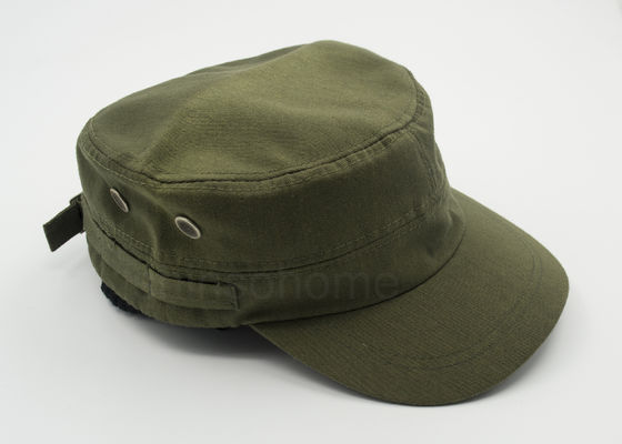 Tampão militar Adjutable do verde do exército do algodão da forma 100% com curvatura do metal