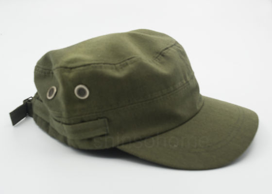 Tampão militar Adjutable do verde do exército do algodão da forma 100% com curvatura do metal