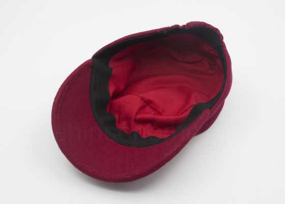 Escuro - do tampão militar vermelho do algodão da escova do estiramento fechamento flexível para trás elegante